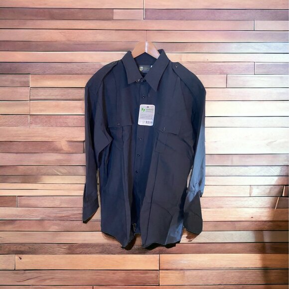 Horace Small Mens Black Tactical Button-Down Shirt Size Medium Long Sleeve - Picture 1 of 10